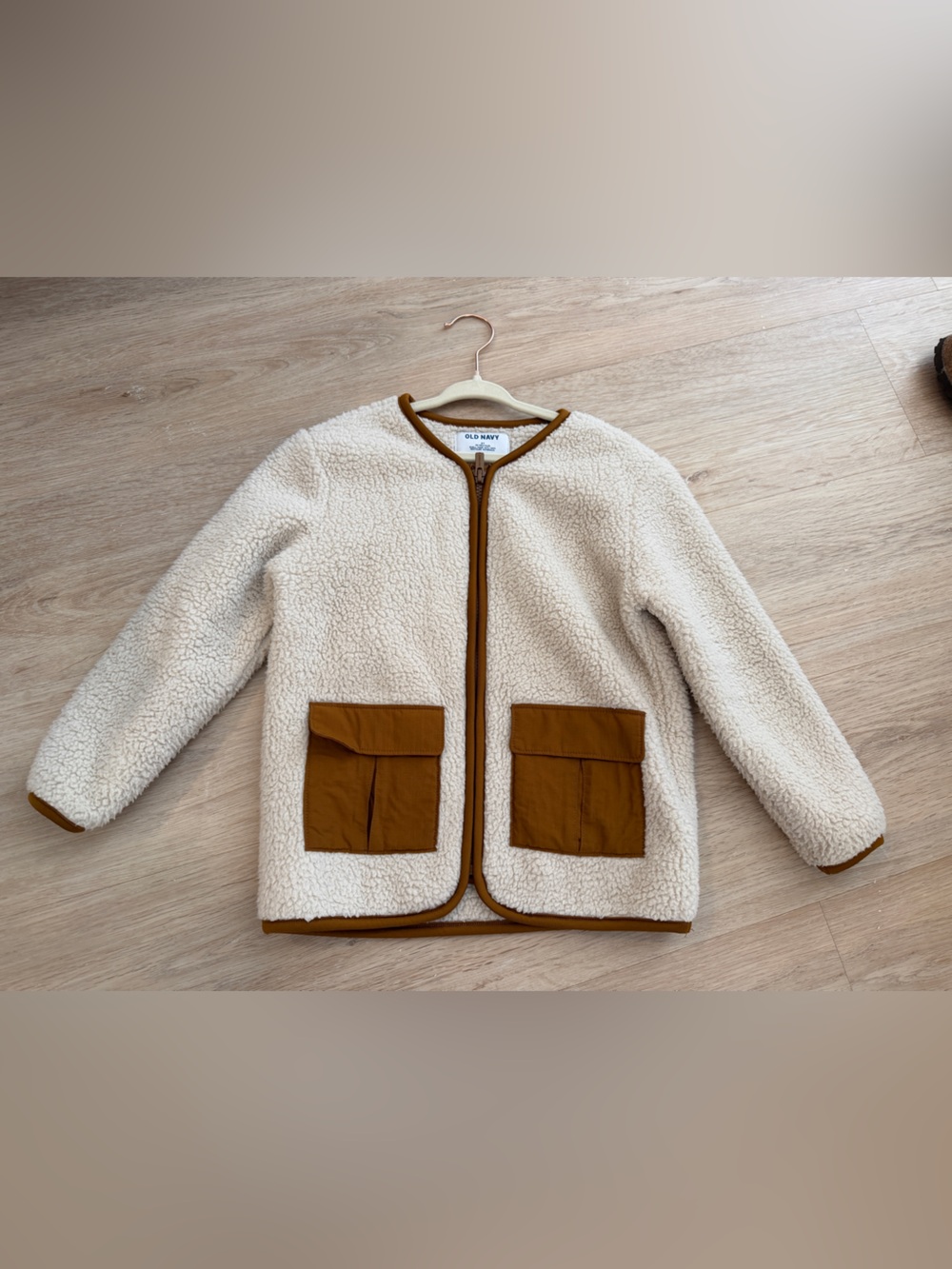 Old navy Unisex Collarless Zip-Front Sherpa Jacket for Toddler
